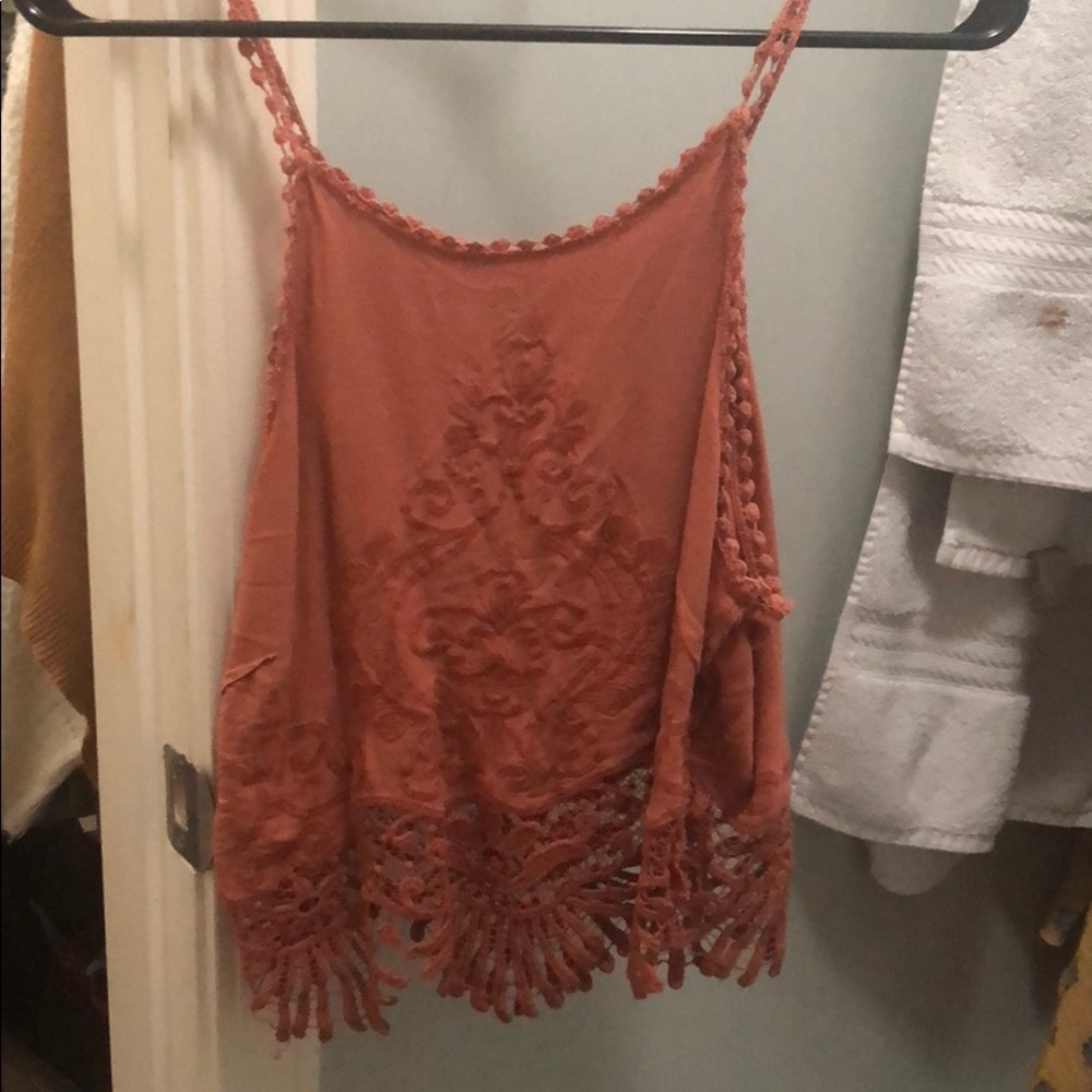 Orange trendy crop top
